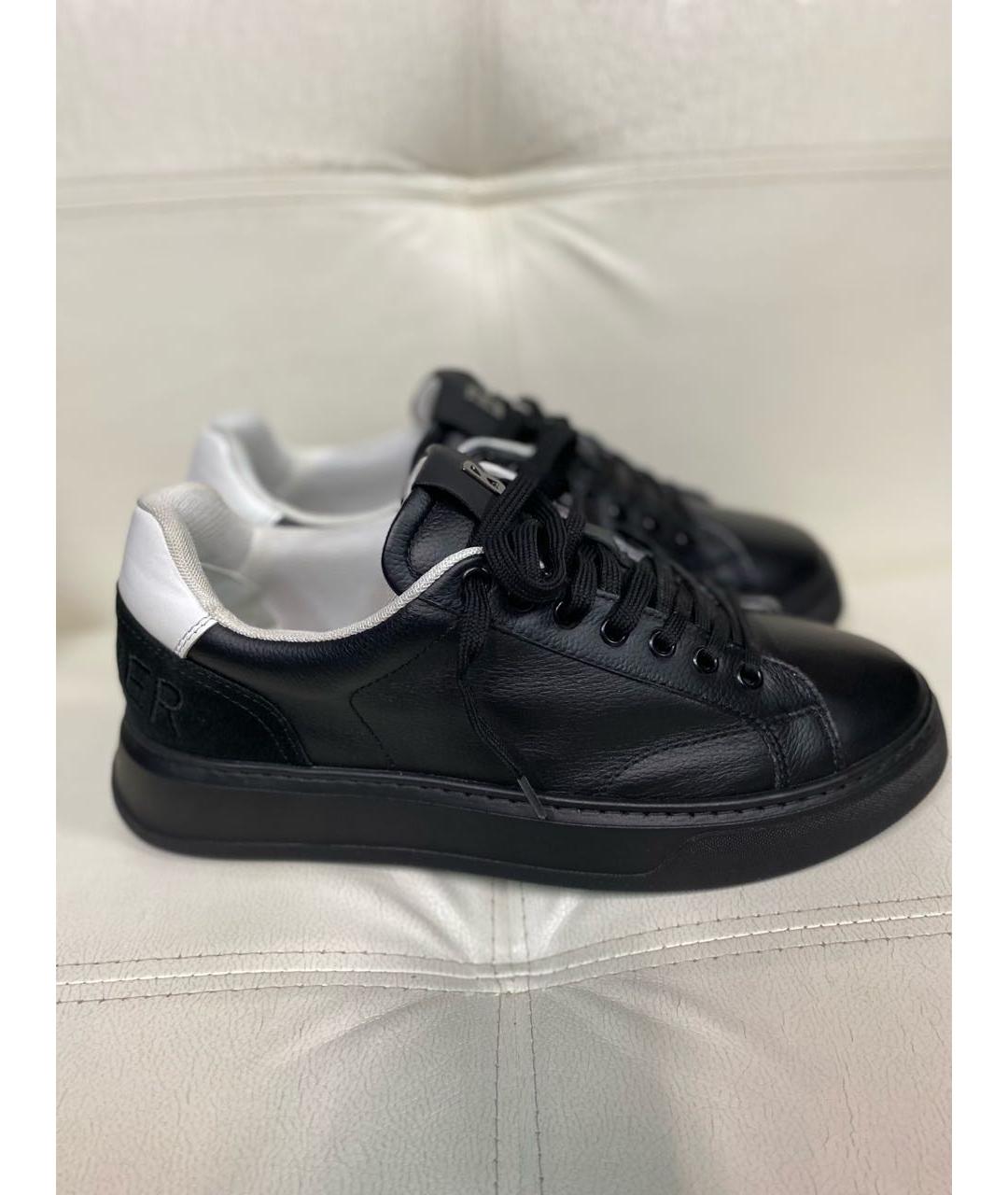 BOGNER Черные кожаные низкие кроссовки / кеды, фото 7