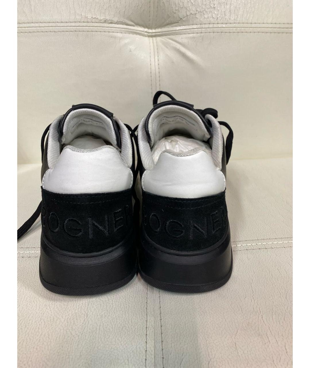 BOGNER Черные кожаные низкие кроссовки / кеды, фото 4