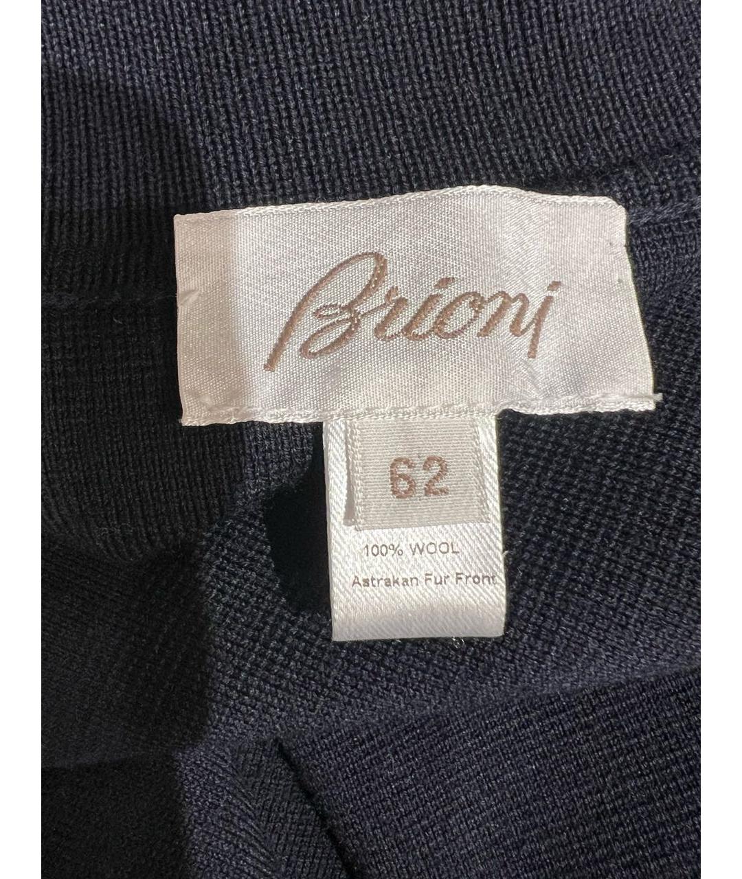 BRIONI Темно-синий шерстяной джемпер / свитер, фото 3