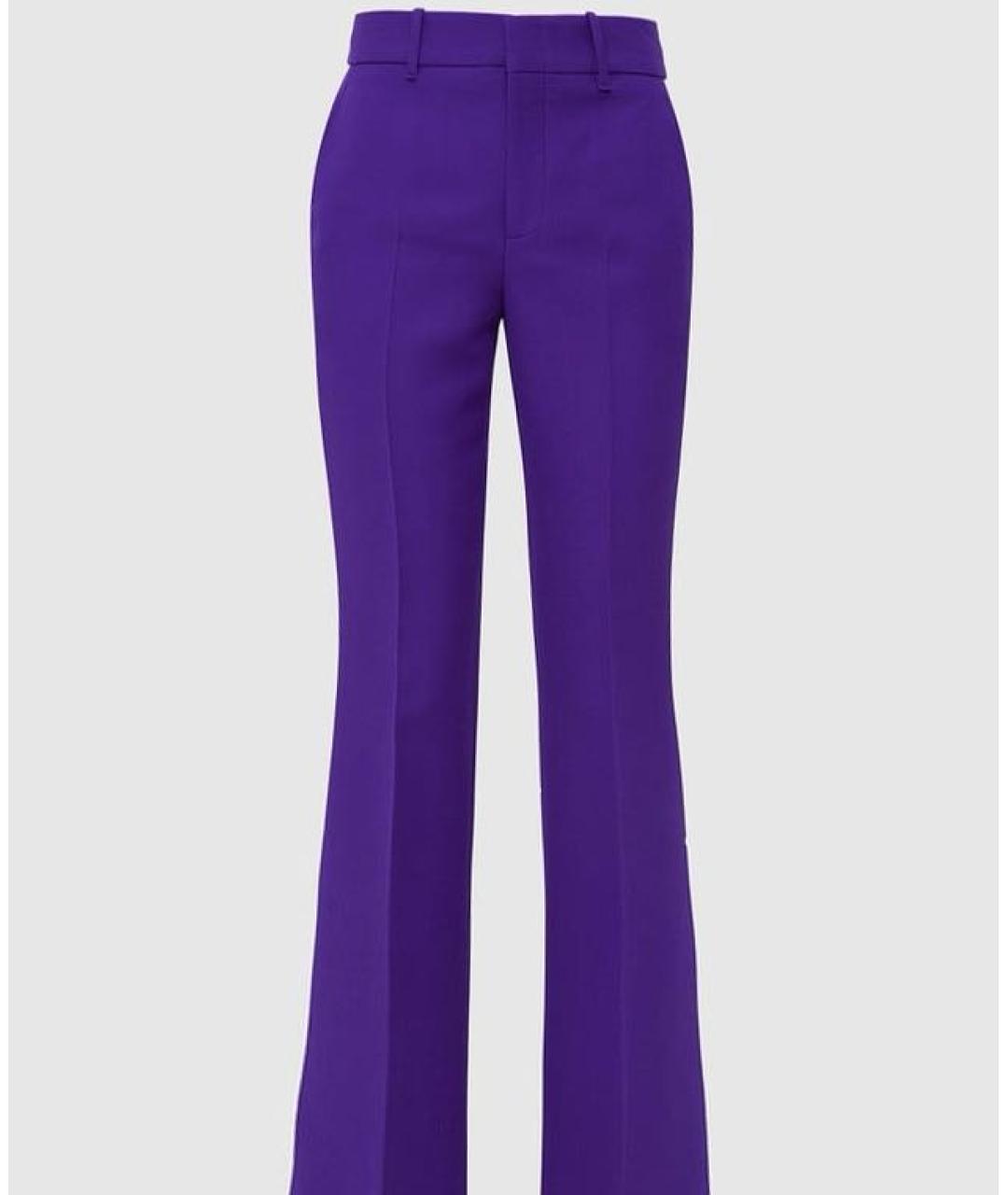 GUCCI Фиолетовые вискозные прямые брюки, фото 9