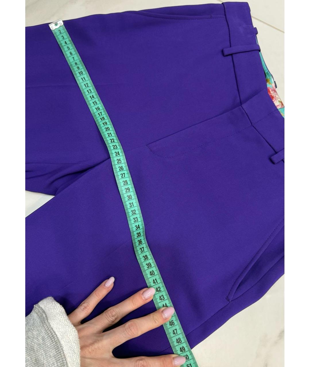 GUCCI Фиолетовые вискозные прямые брюки, фото 8