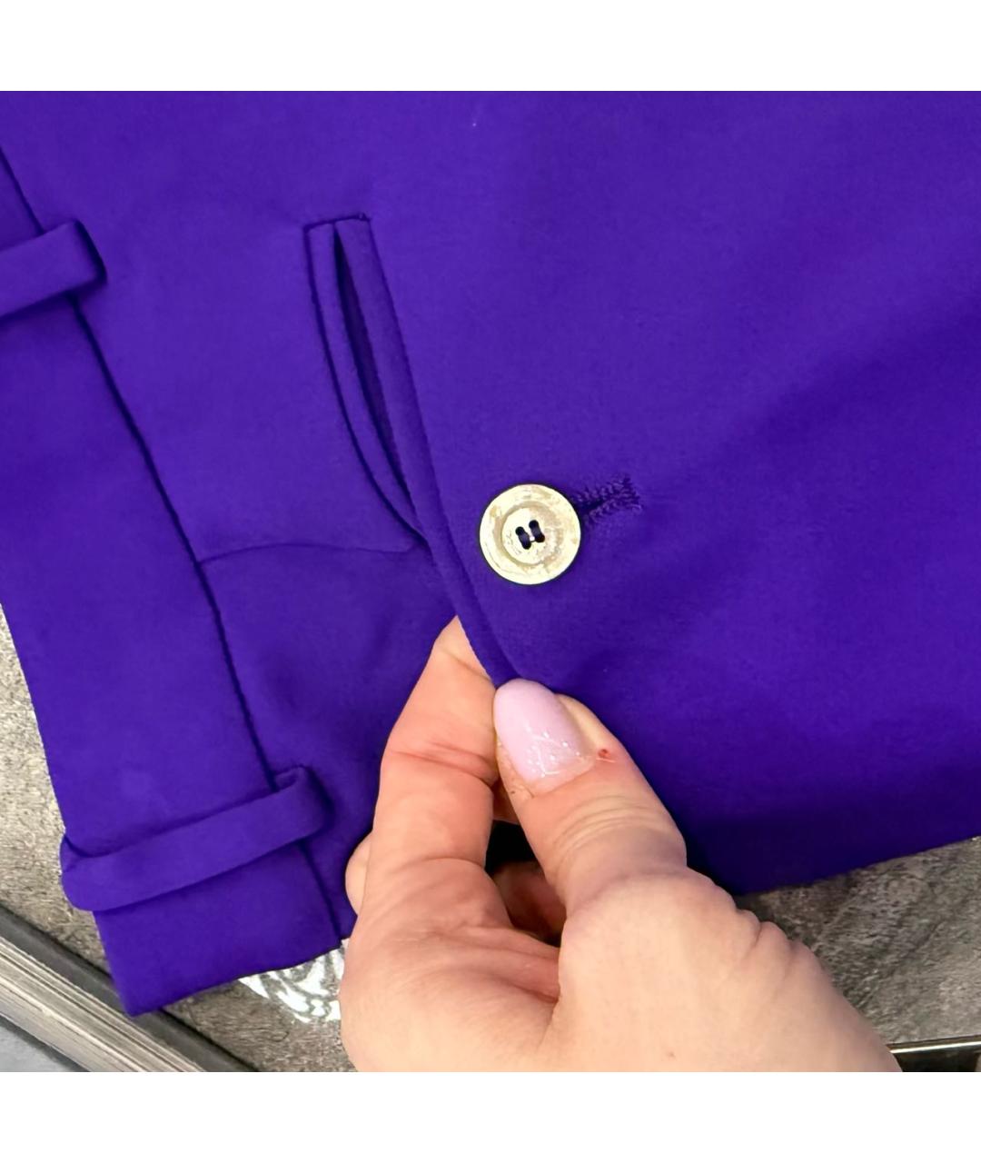 GUCCI Фиолетовые вискозные прямые брюки, фото 6