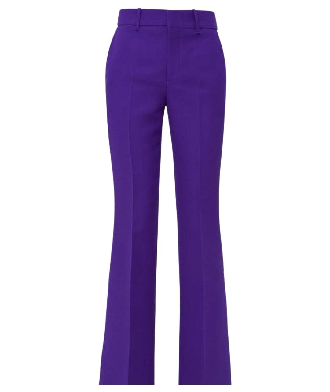 GUCCI Фиолетовые вискозные прямые брюки, фото 1