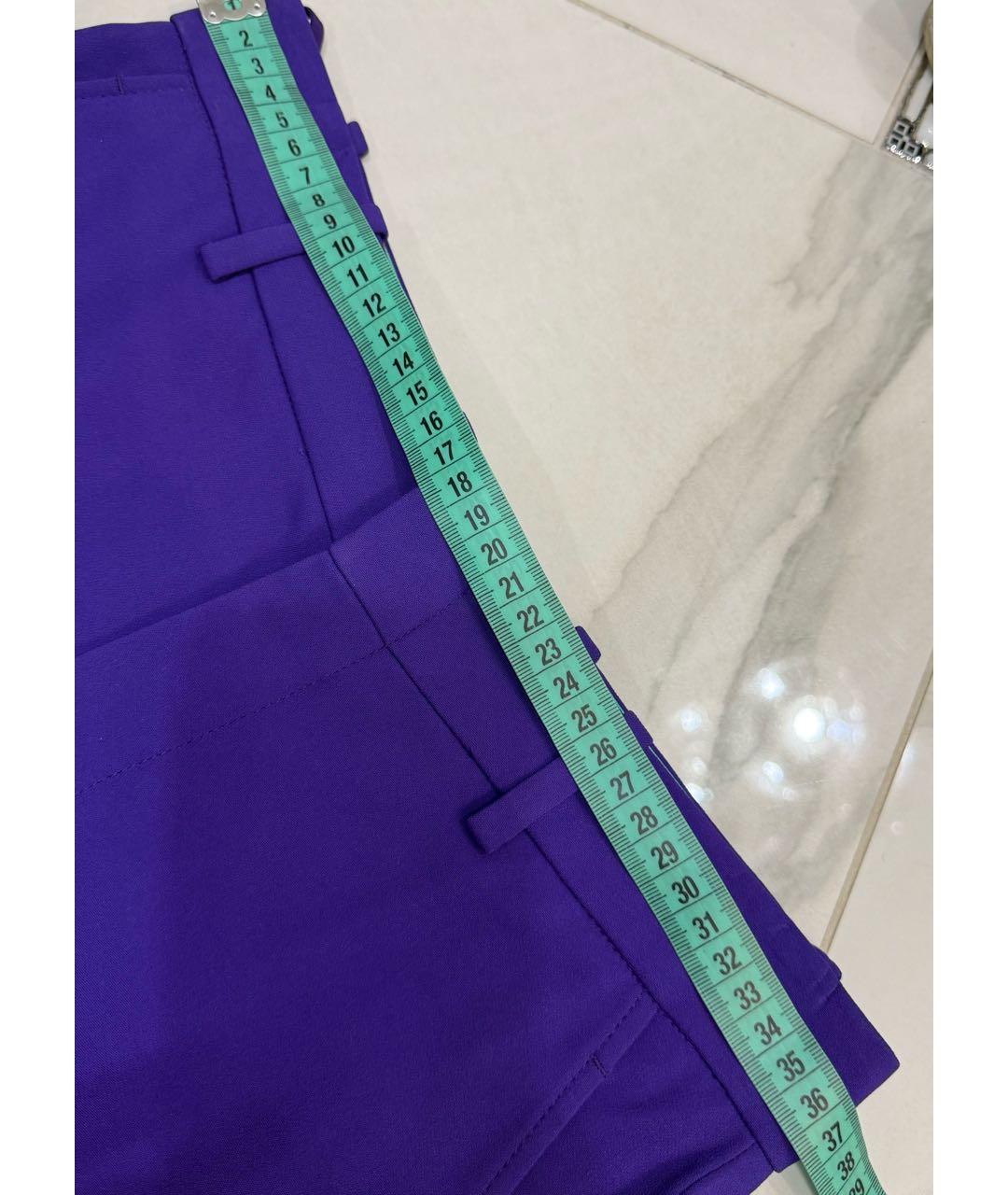 GUCCI Фиолетовые вискозные прямые брюки, фото 7