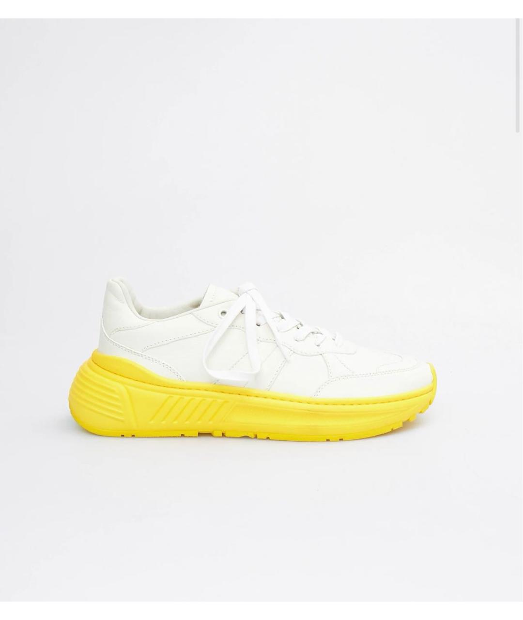 BOTTEGA VENETA Белые кожаные низкие кроссовки / кеды, фото 5