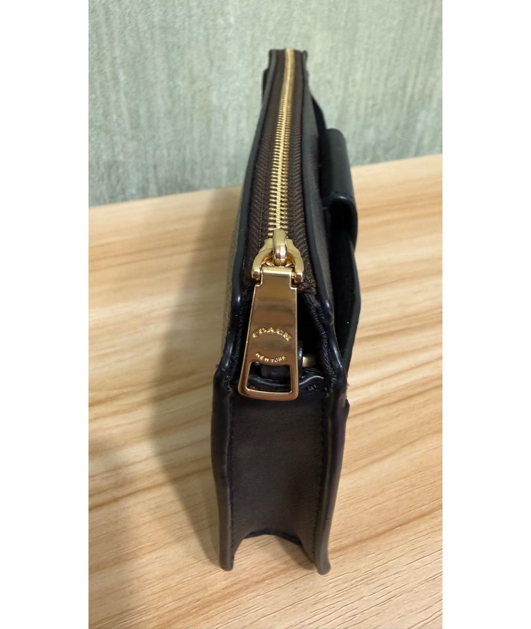 COACH Коричневая пелетеная сумка через плечо, фото 8