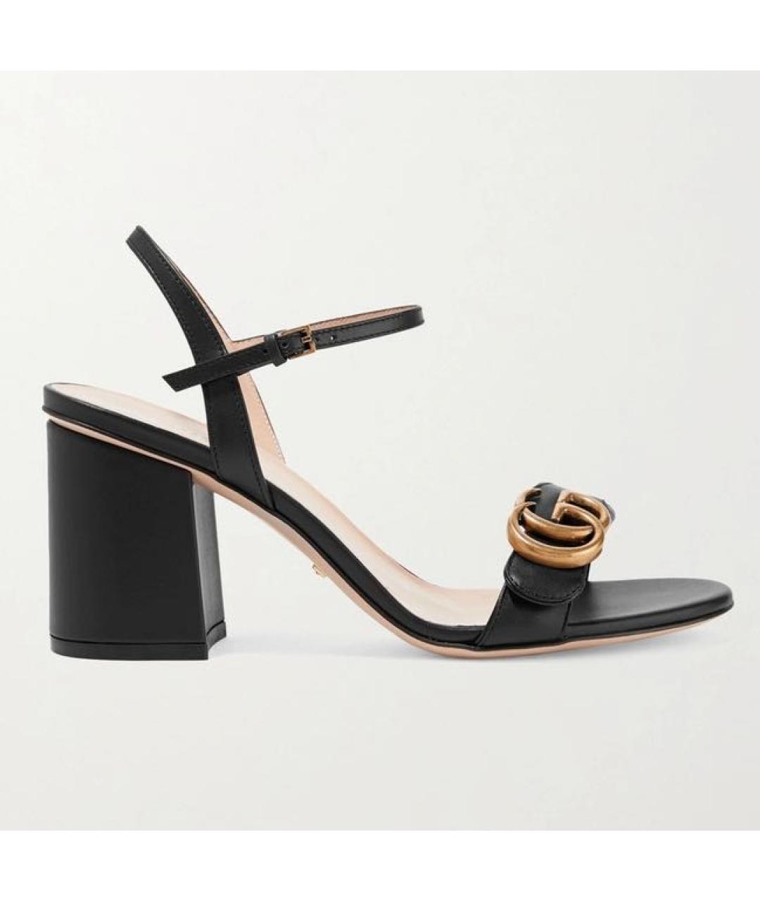 GUCCI Черные кожаные босоножки, фото 9