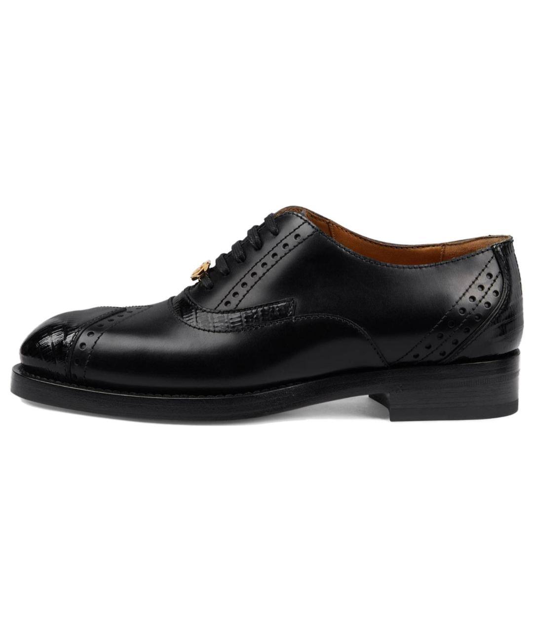 GUCCI Черные кожаные туфли, фото 2