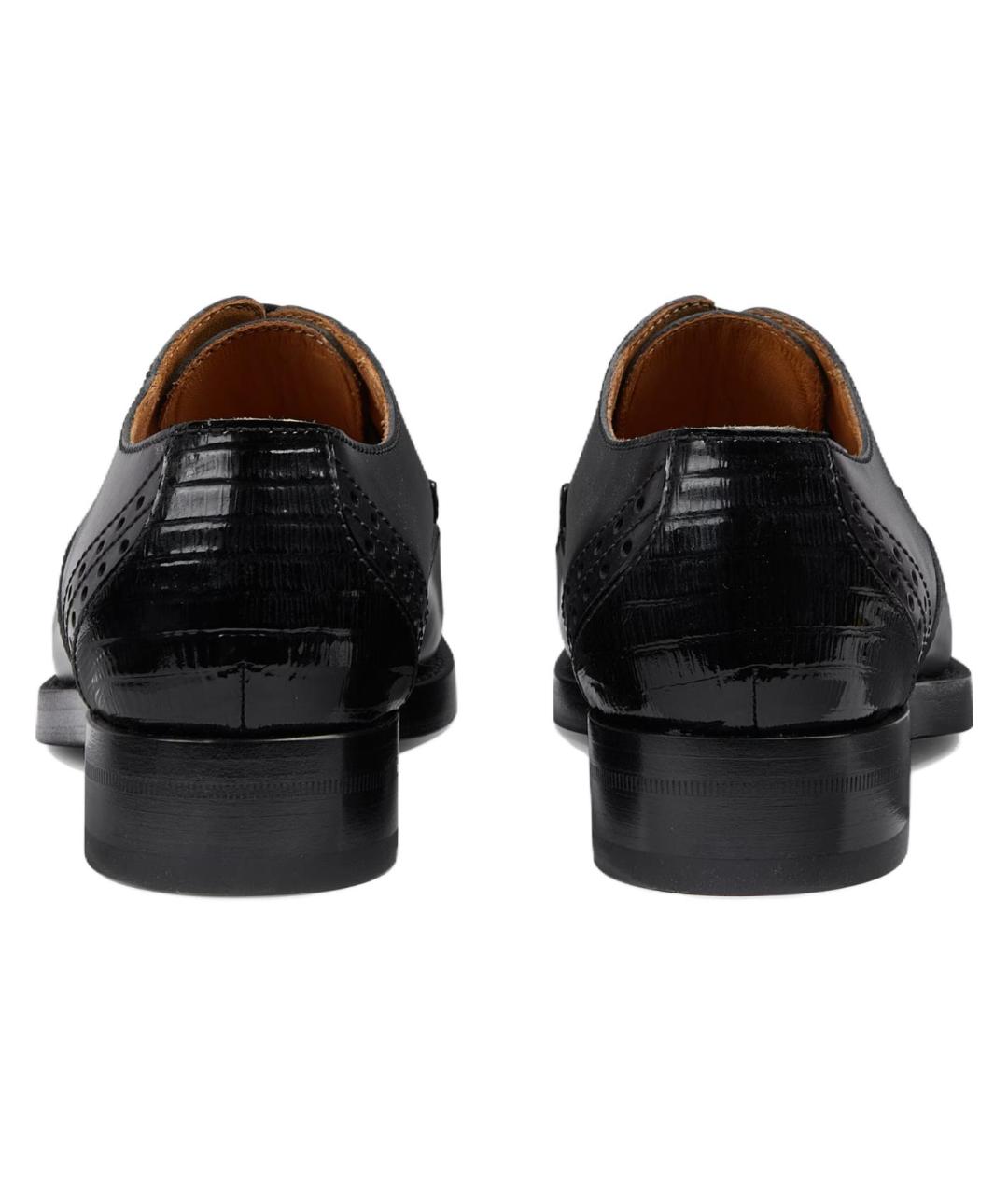 GUCCI Черные кожаные туфли, фото 5