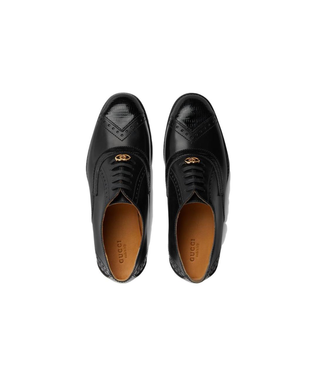 GUCCI Черные кожаные туфли, фото 4