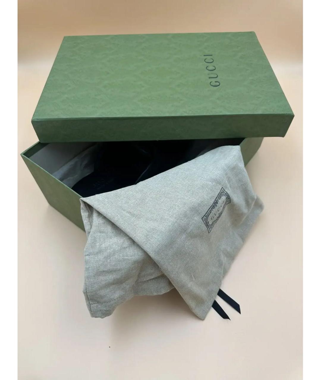 GUCCI Черные кожаные шлепанцы, фото 6