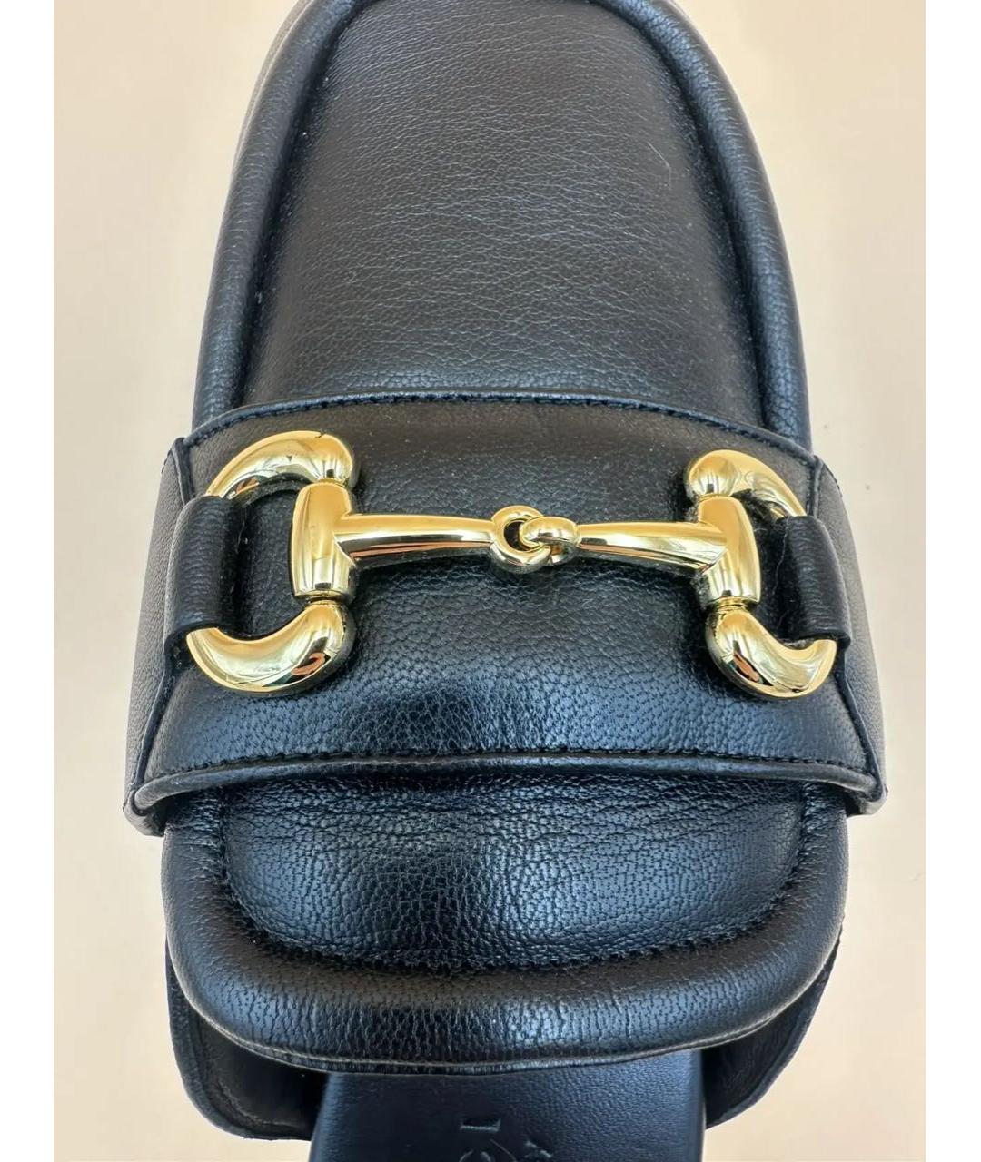 GUCCI Черные кожаные шлепанцы, фото 7