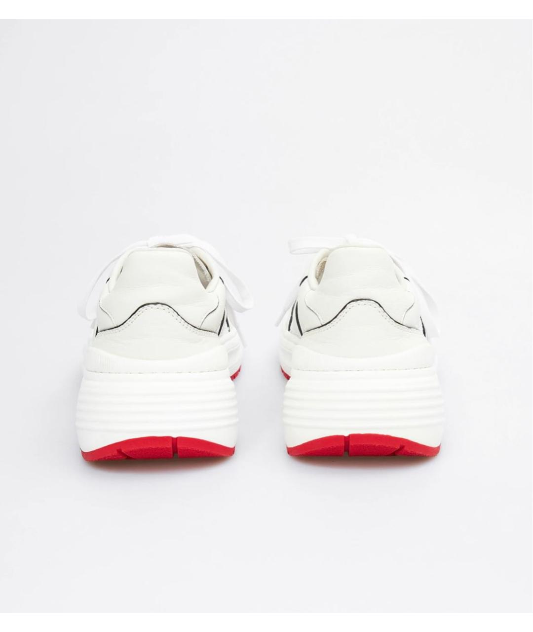 BOTTEGA VENETA Белые кожаные низкие кроссовки / кеды, фото 4