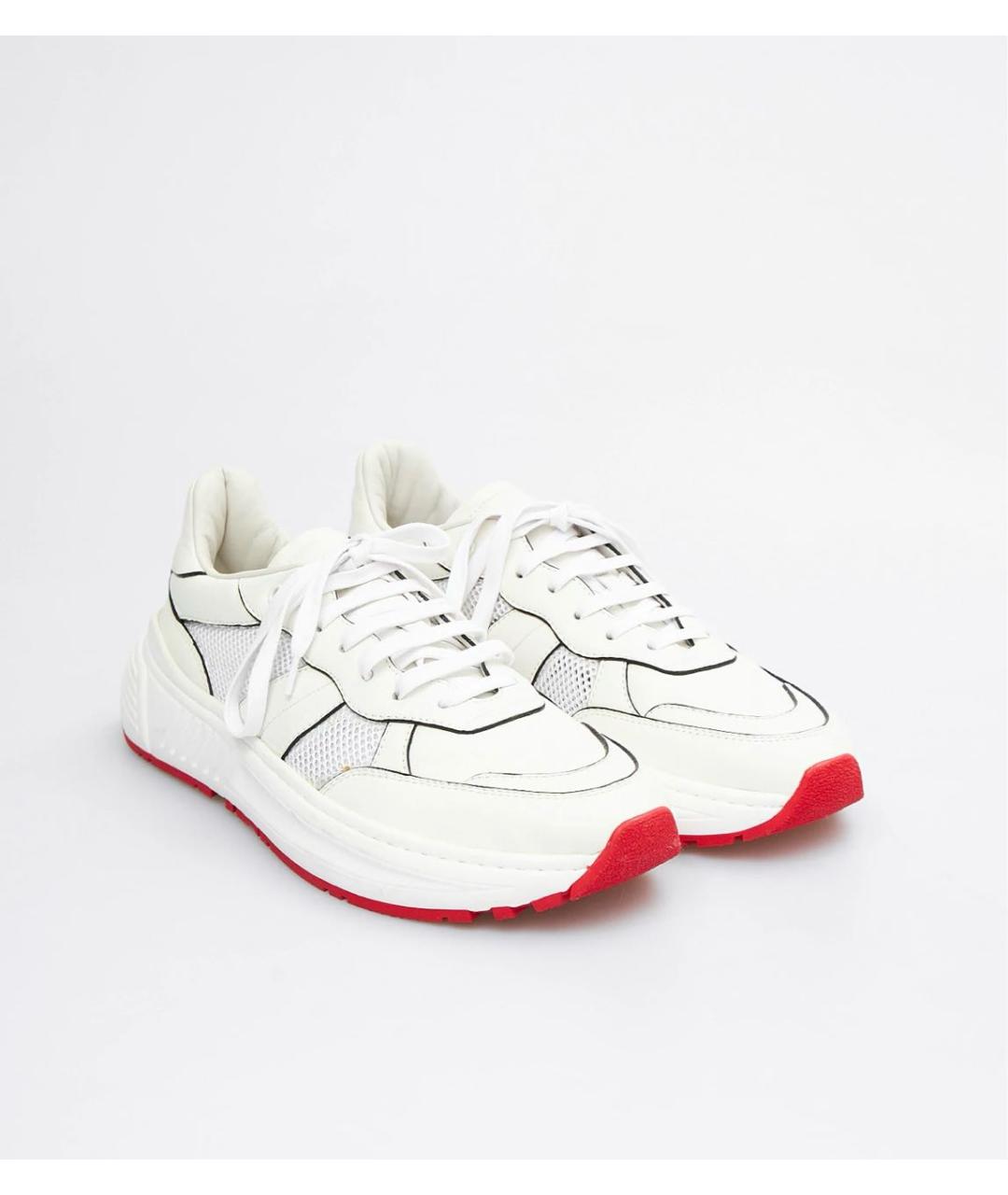 BOTTEGA VENETA Белые кожаные низкие кроссовки / кеды, фото 2