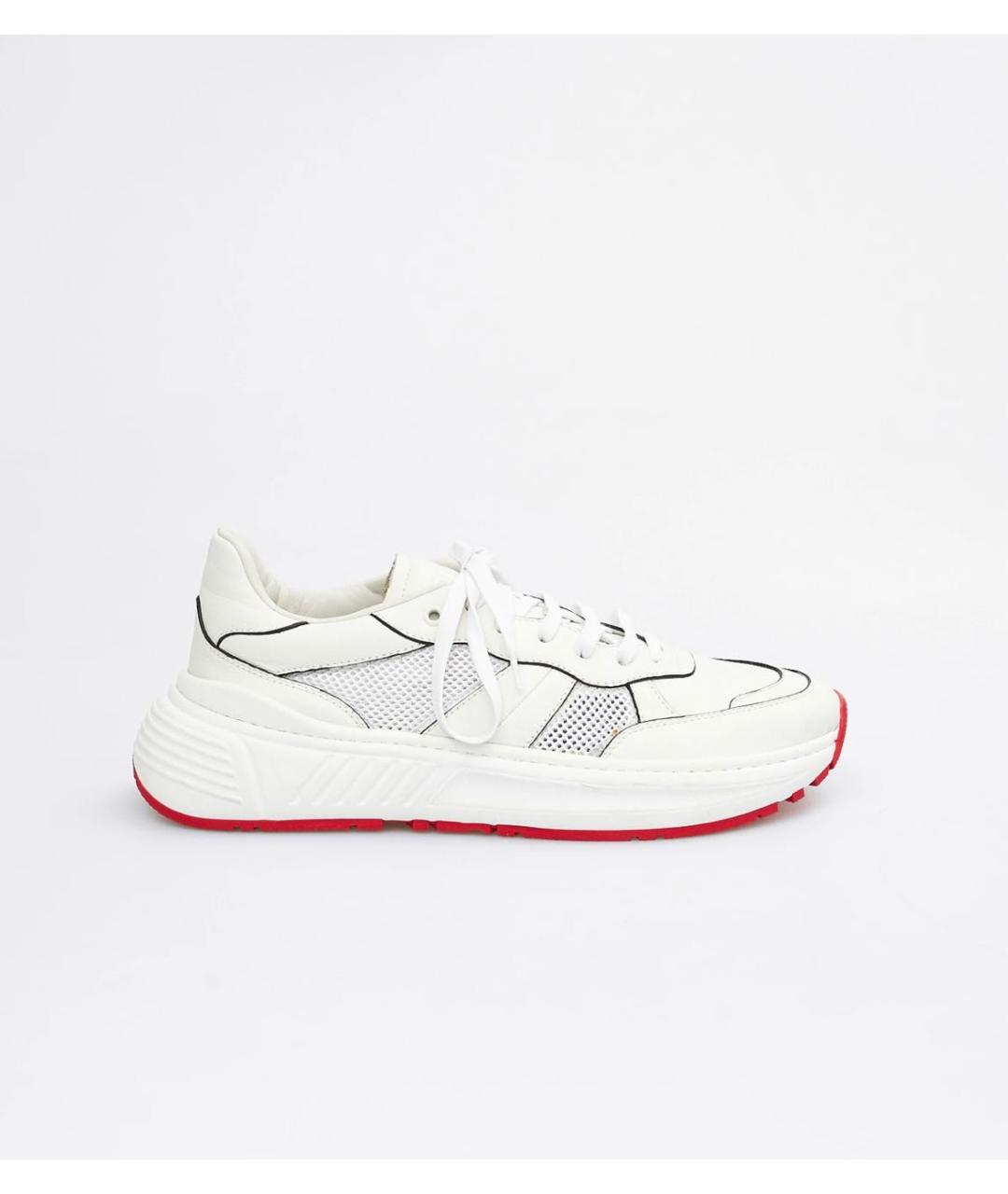 BOTTEGA VENETA Белые кожаные низкие кроссовки / кеды, фото 5