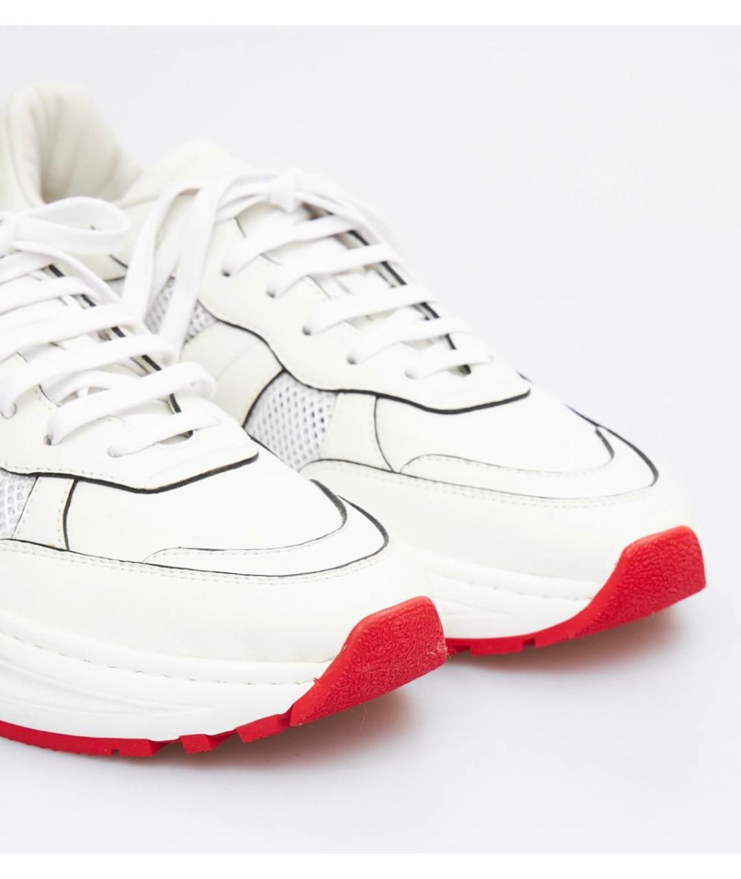 BOTTEGA VENETA Белые кожаные низкие кроссовки / кеды, фото 3