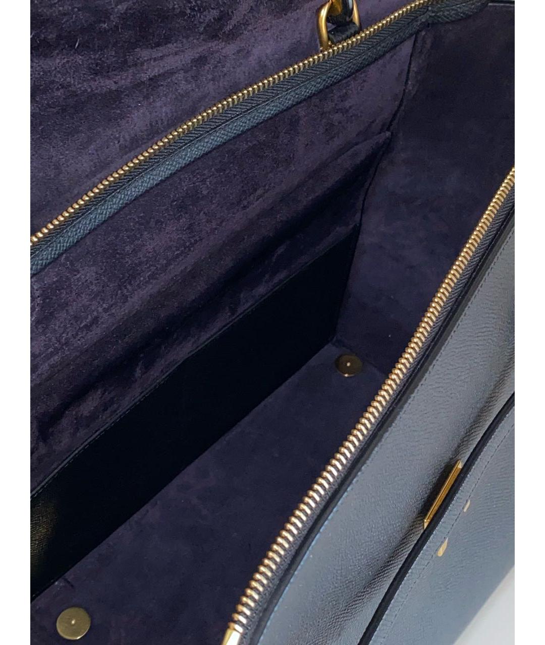 CELINE Черная кожаная сумка с короткими ручками, фото 7