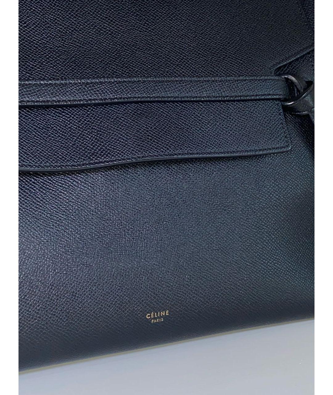 CELINE Черная кожаная сумка с короткими ручками, фото 5