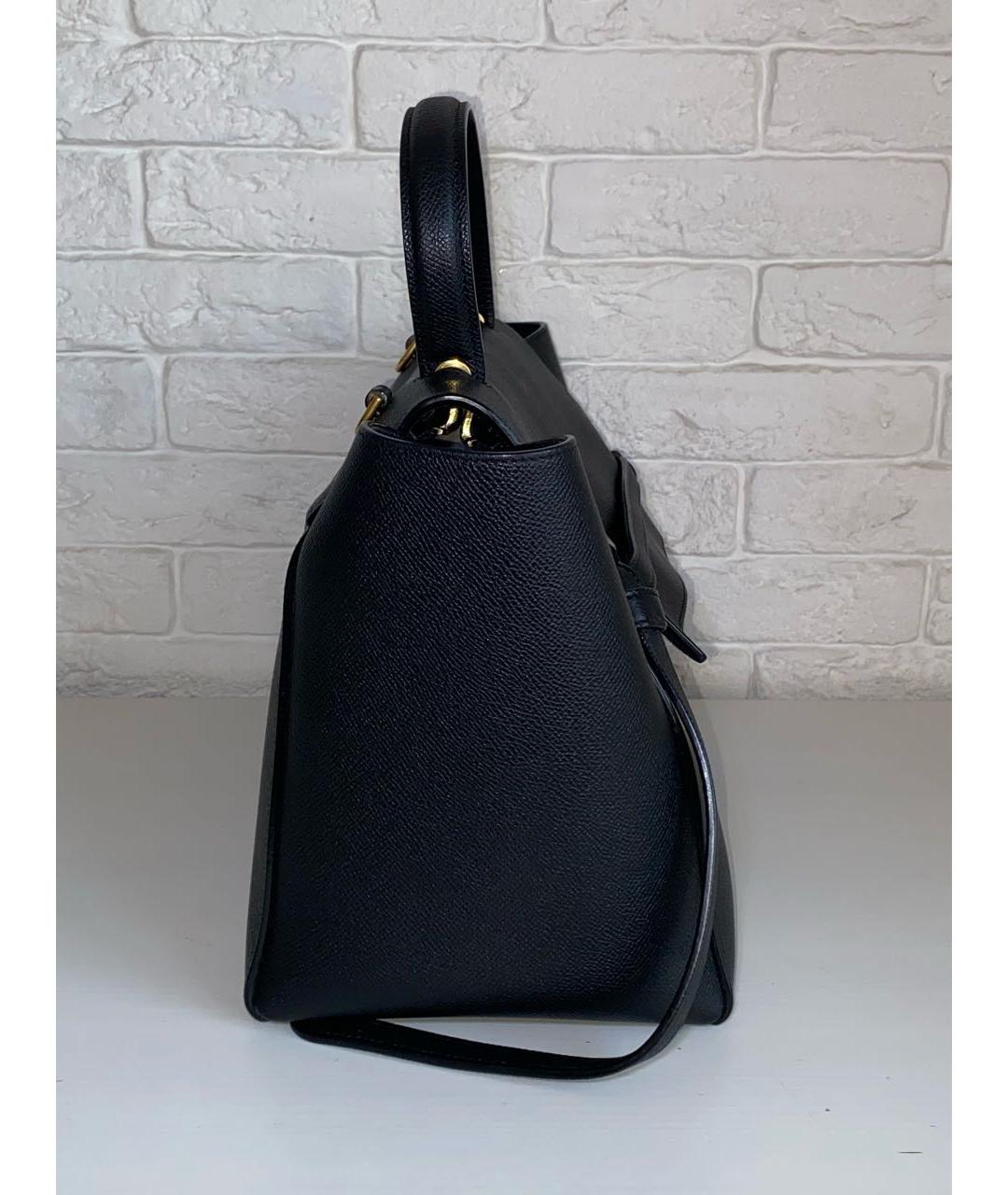 CELINE Черная кожаная сумка с короткими ручками, фото 4