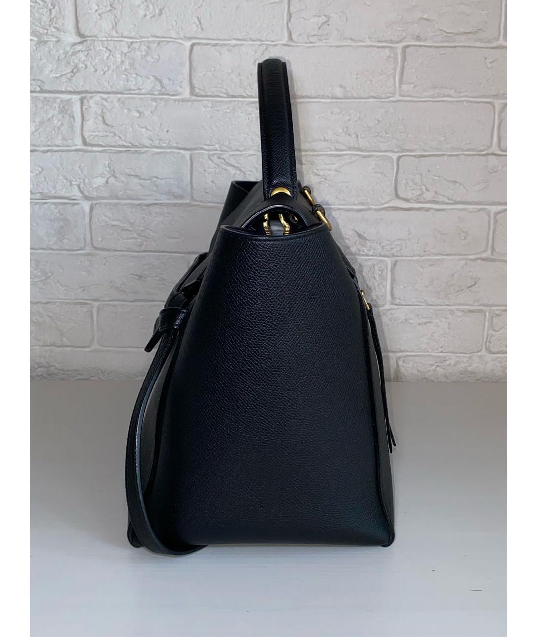 CELINE Черная кожаная сумка с короткими ручками, фото 3