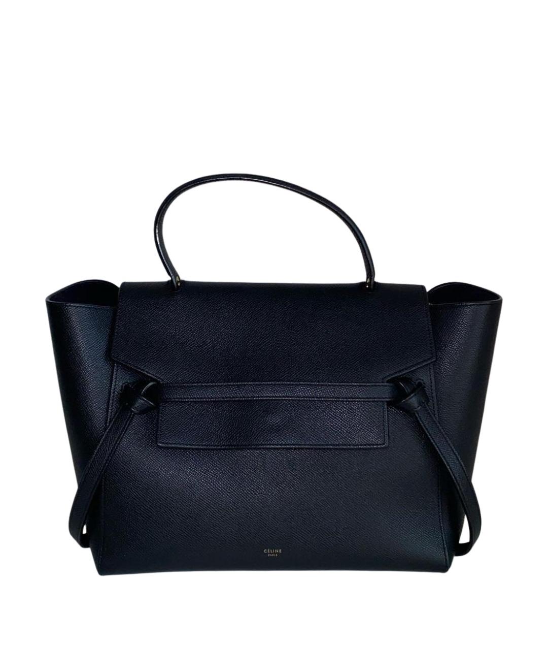 CELINE Черная кожаная сумка с короткими ручками, фото 1