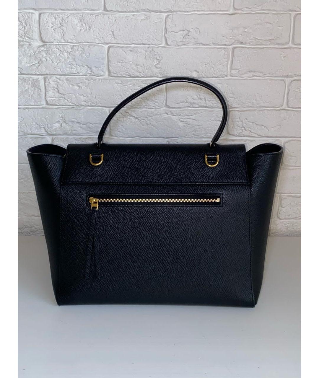 CELINE Черная кожаная сумка с короткими ручками, фото 2