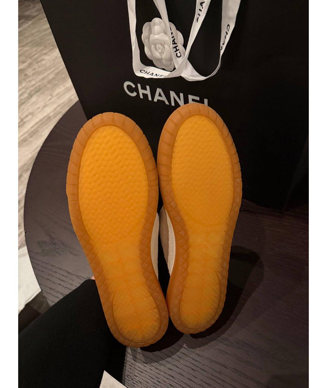 CHANEL Черные кожаные кеды, фото 4