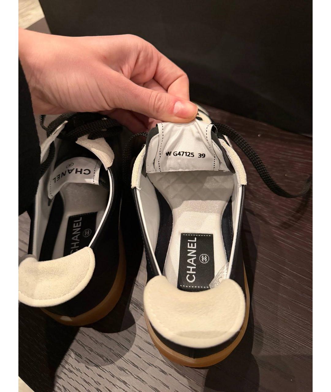 CHANEL Черные кожаные кеды, фото 3