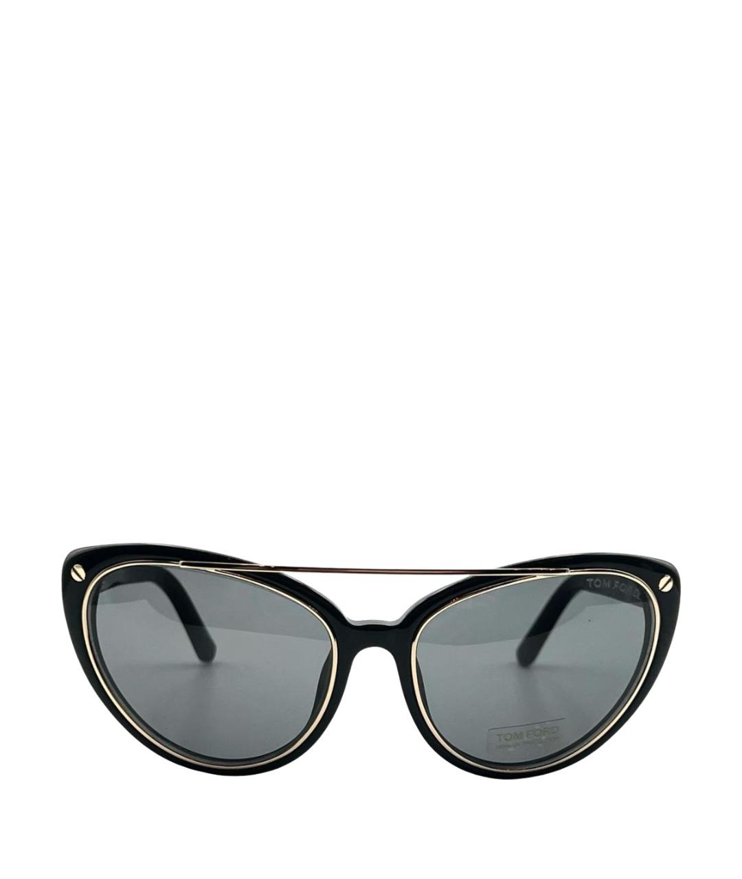TOM FORD Черные пластиковые солнцезащитные очки, фото 1
