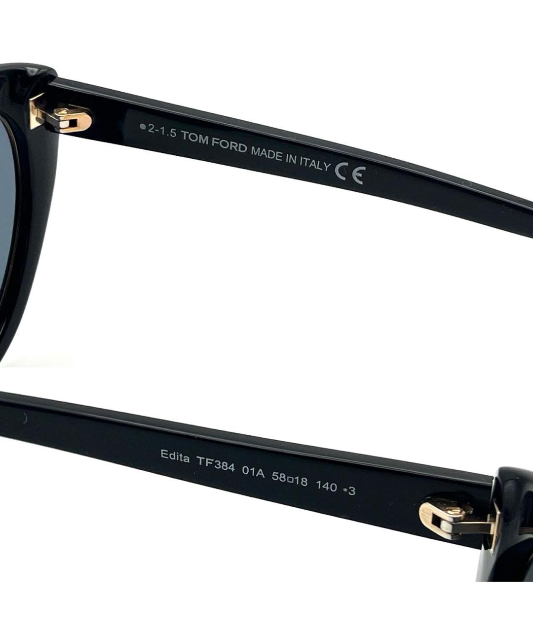 TOM FORD Черные пластиковые солнцезащитные очки, фото 7