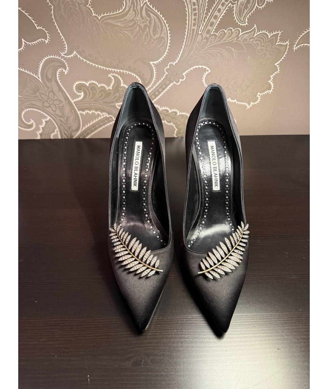 MANOLO BLAHNIK Черные текстильные туфли, фото 2