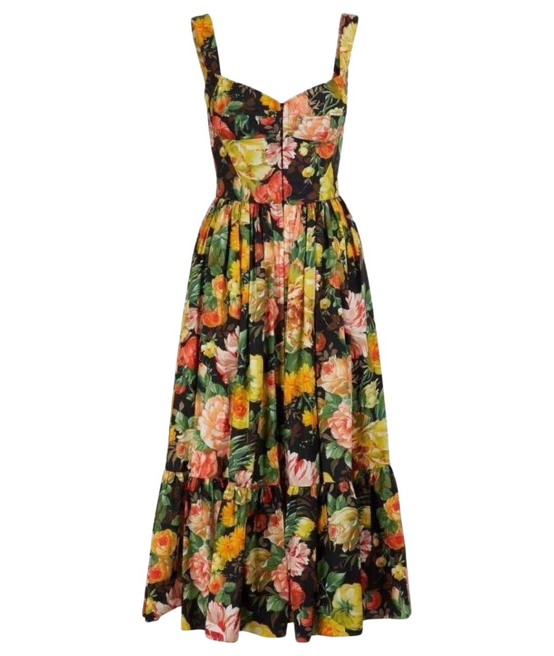 DOLCE&GABBANA Мульти хлопковое вечернее платье, фото 1