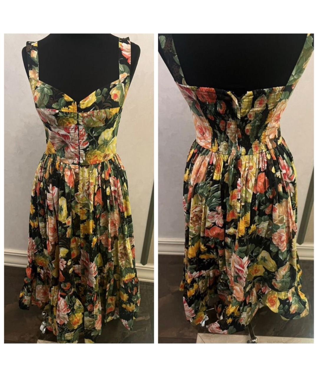 DOLCE&GABBANA Мульти хлопковое вечернее платье, фото 5