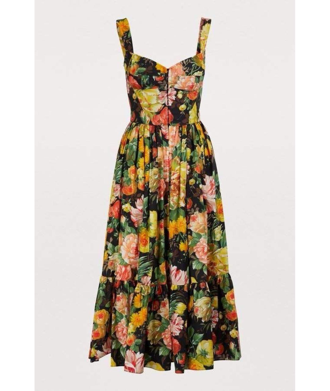 DOLCE&GABBANA Мульти хлопковое вечернее платье, фото 2