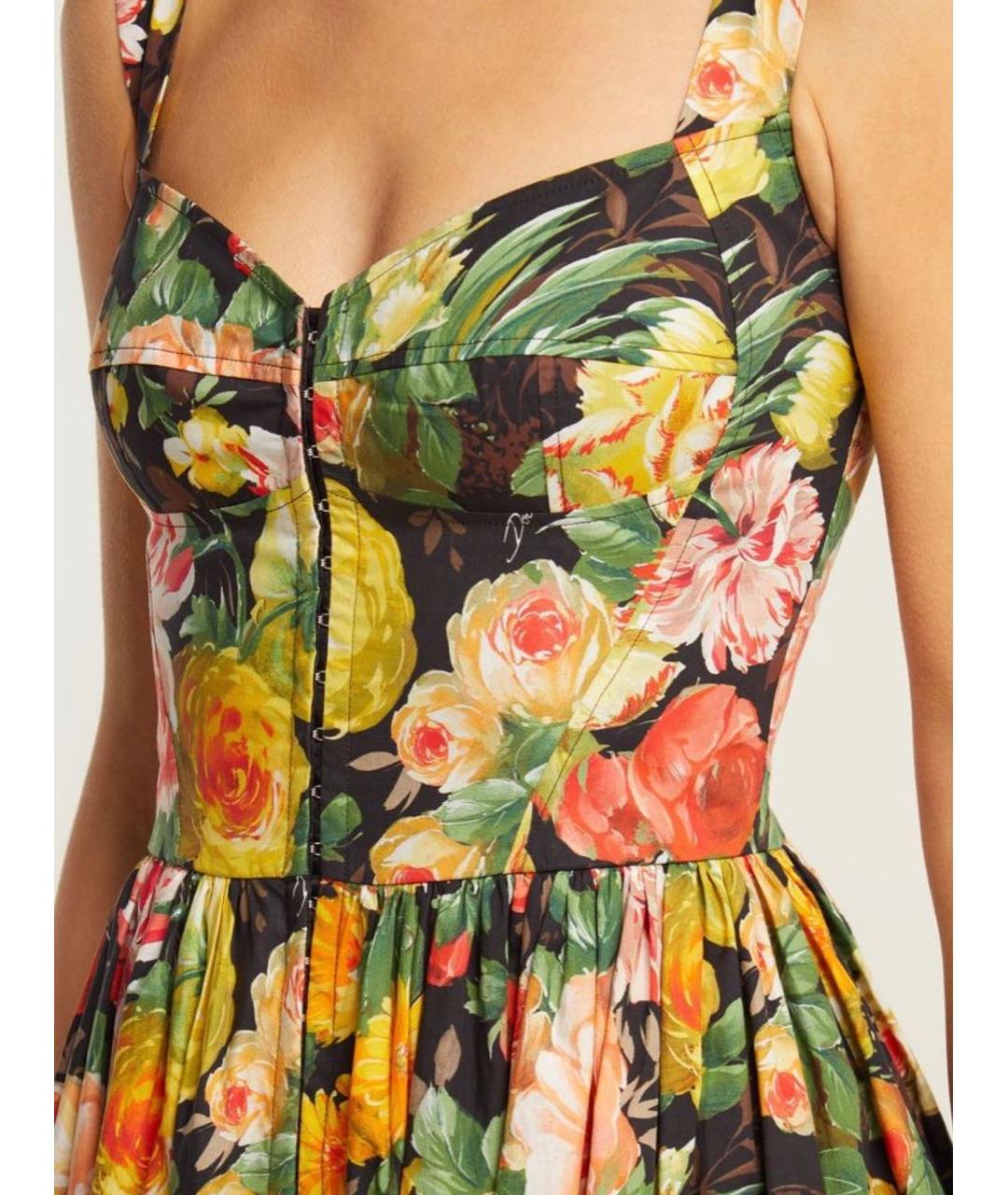 DOLCE&GABBANA Мульти хлопковое вечернее платье, фото 4