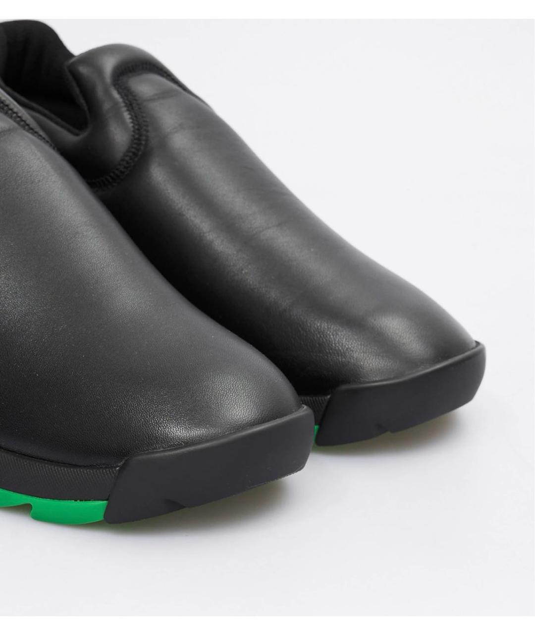 BOTTEGA VENETA Черные кожаные низкие кроссовки / кеды, фото 3