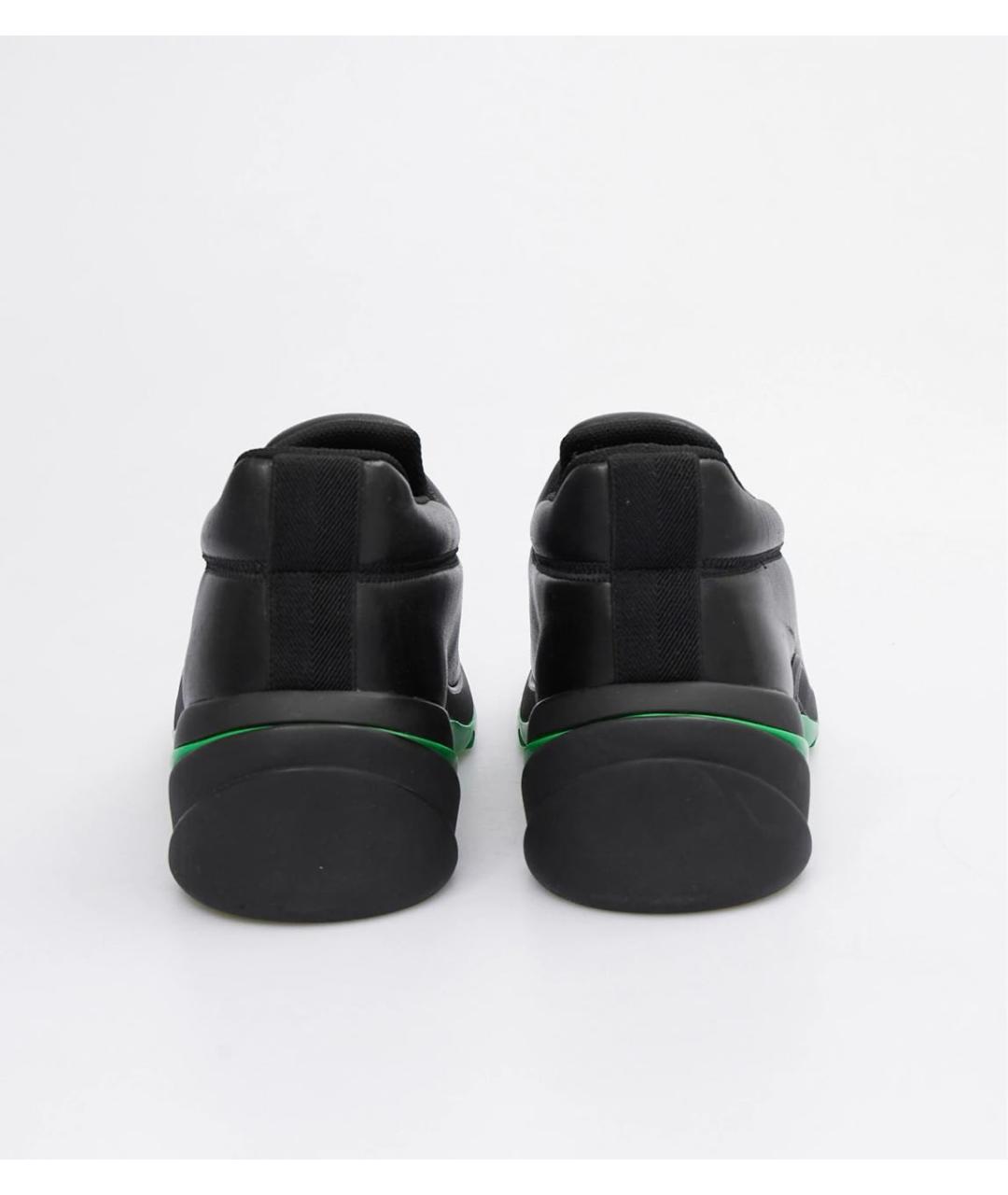 BOTTEGA VENETA Черные кожаные низкие кроссовки / кеды, фото 4