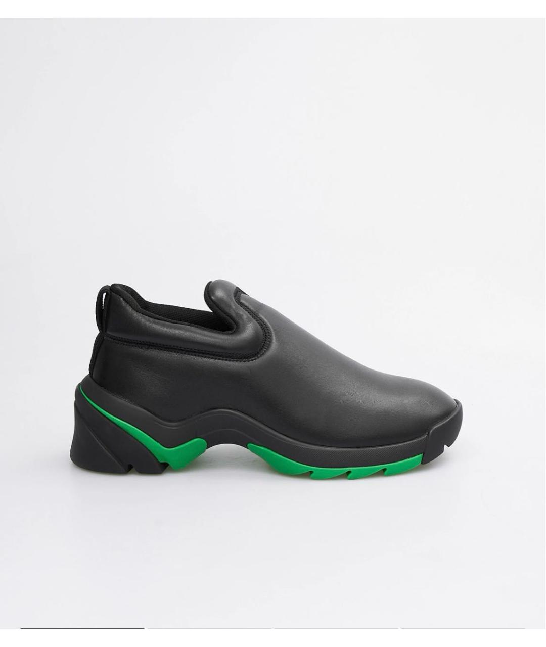 BOTTEGA VENETA Черные кожаные низкие кроссовки / кеды, фото 5