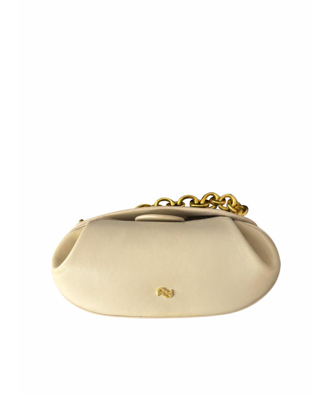 YUZEFI Бежевая кожаная сумка с короткими ручками, фото 1