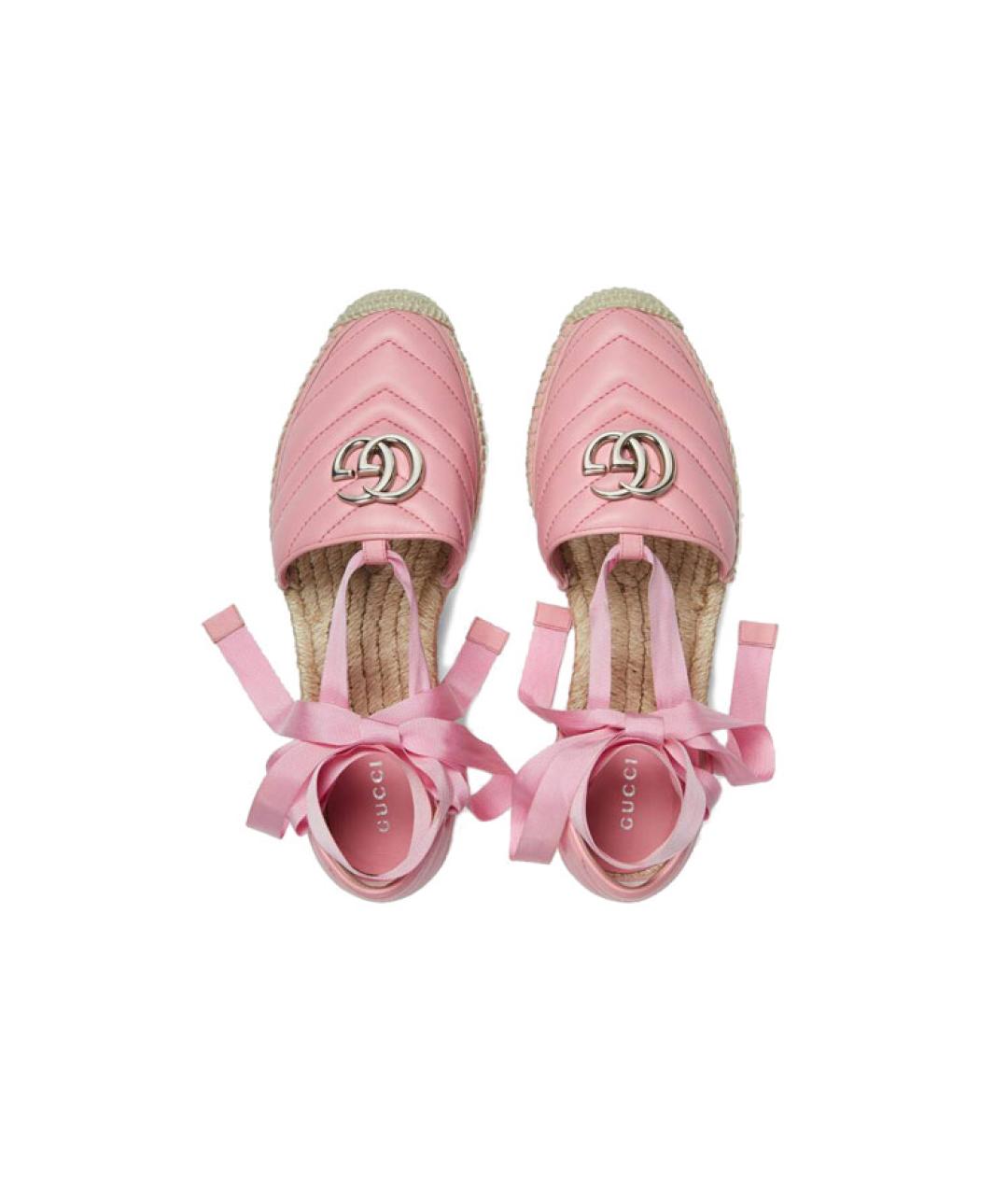 GUCCI Розовые кожаные эспадрильи, фото 3