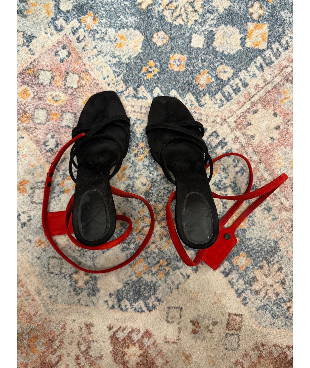 OFF-WHITE Черные замшевые босоножки, фото 3