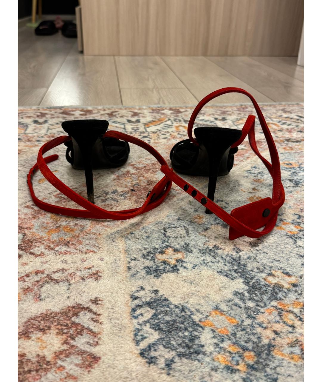 OFF-WHITE Черные замшевые босоножки, фото 4