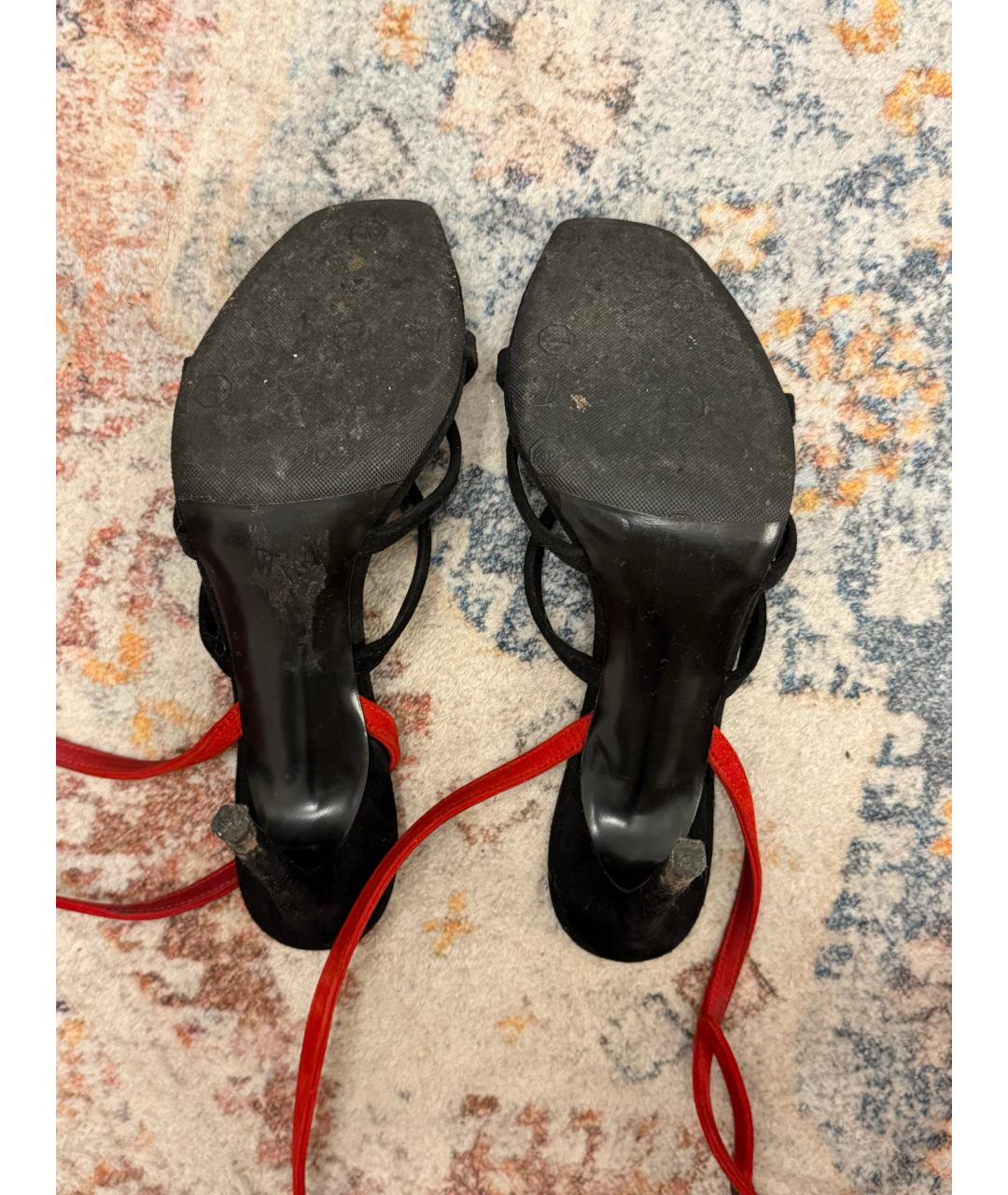 OFF-WHITE Черные замшевые босоножки, фото 5