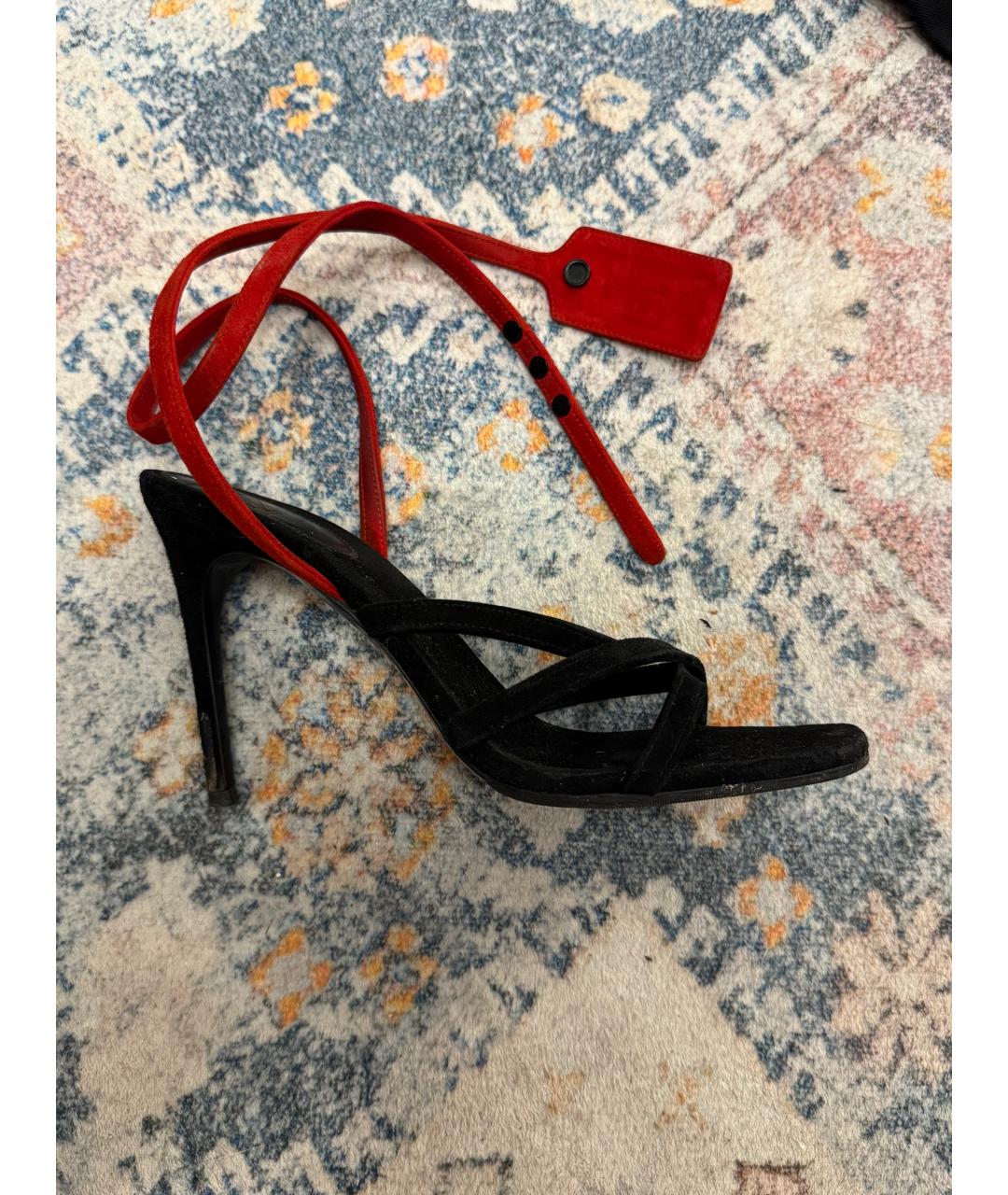 OFF-WHITE Черные замшевые босоножки, фото 6