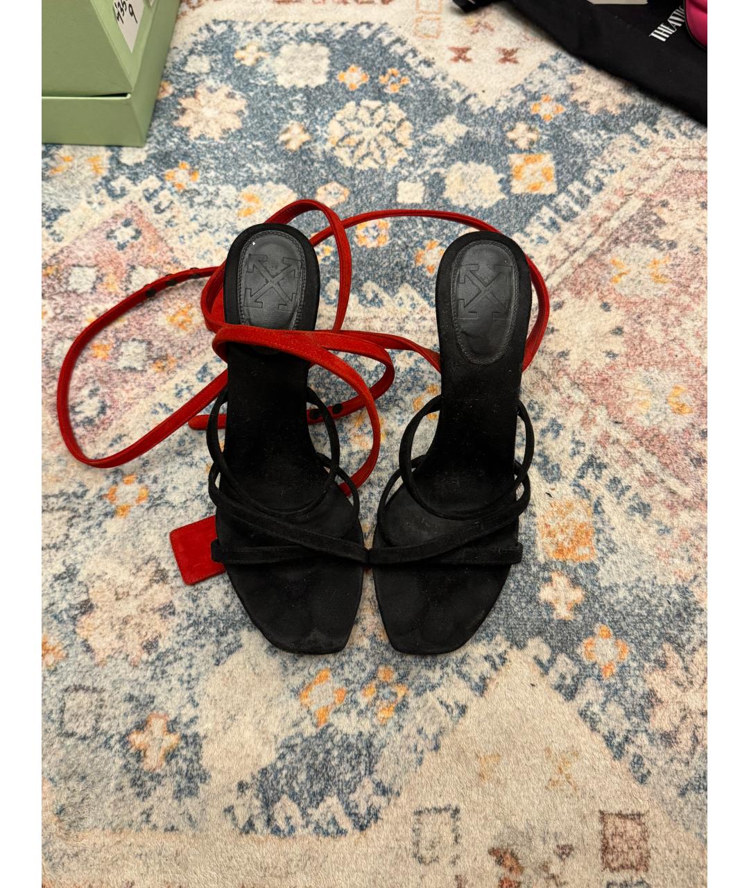 OFF-WHITE Черные замшевые босоножки, фото 2