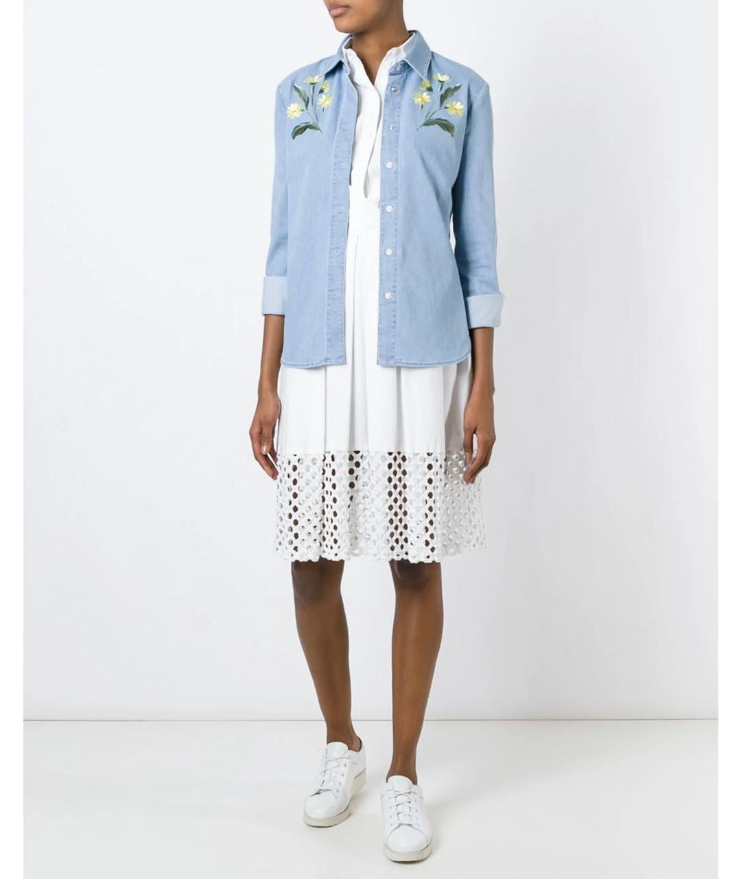 STELLA MCCARTNEY Голубая хлопко-эластановая рубашка, фото 2
