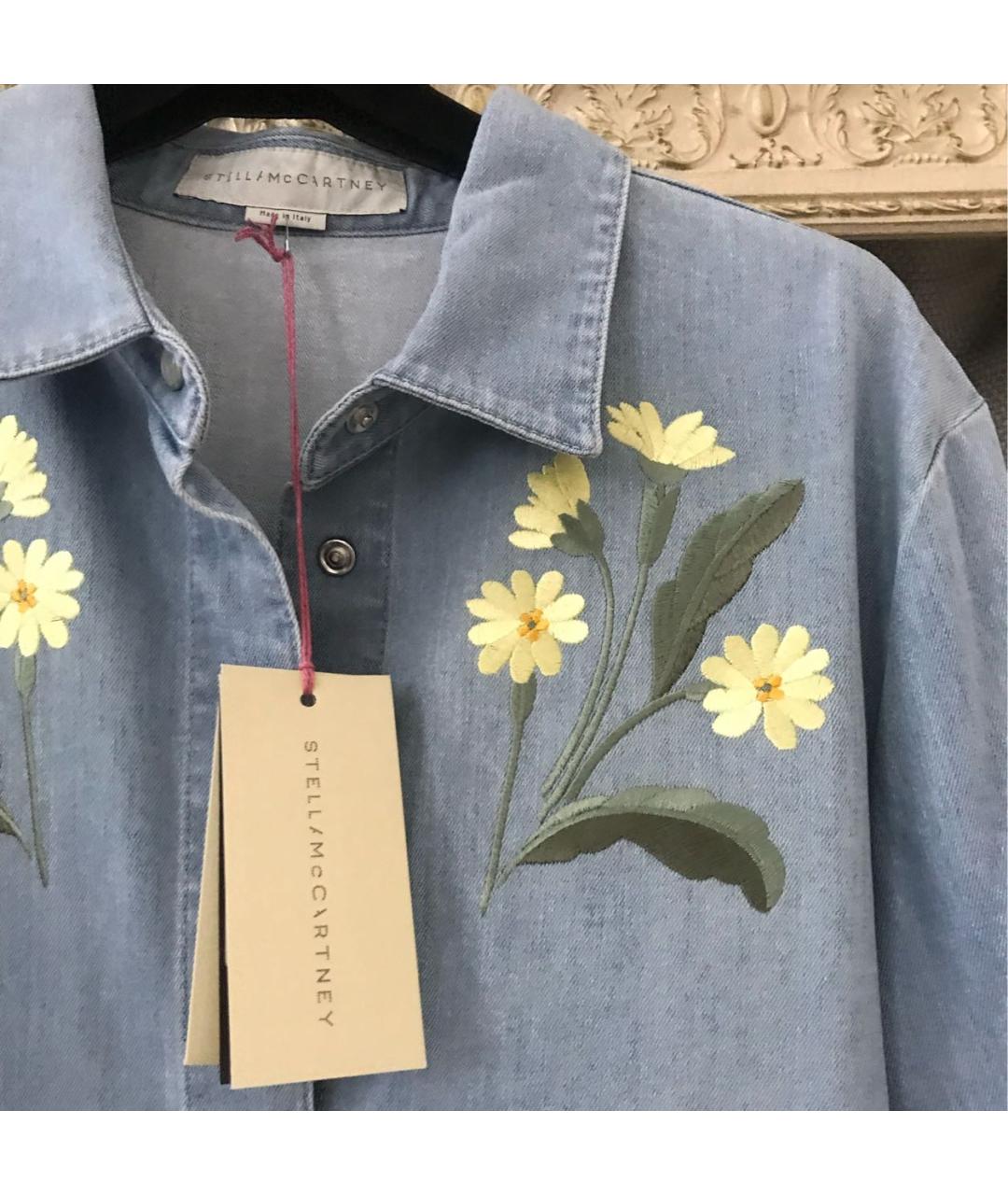 STELLA MCCARTNEY Голубая хлопко-эластановая рубашка, фото 8