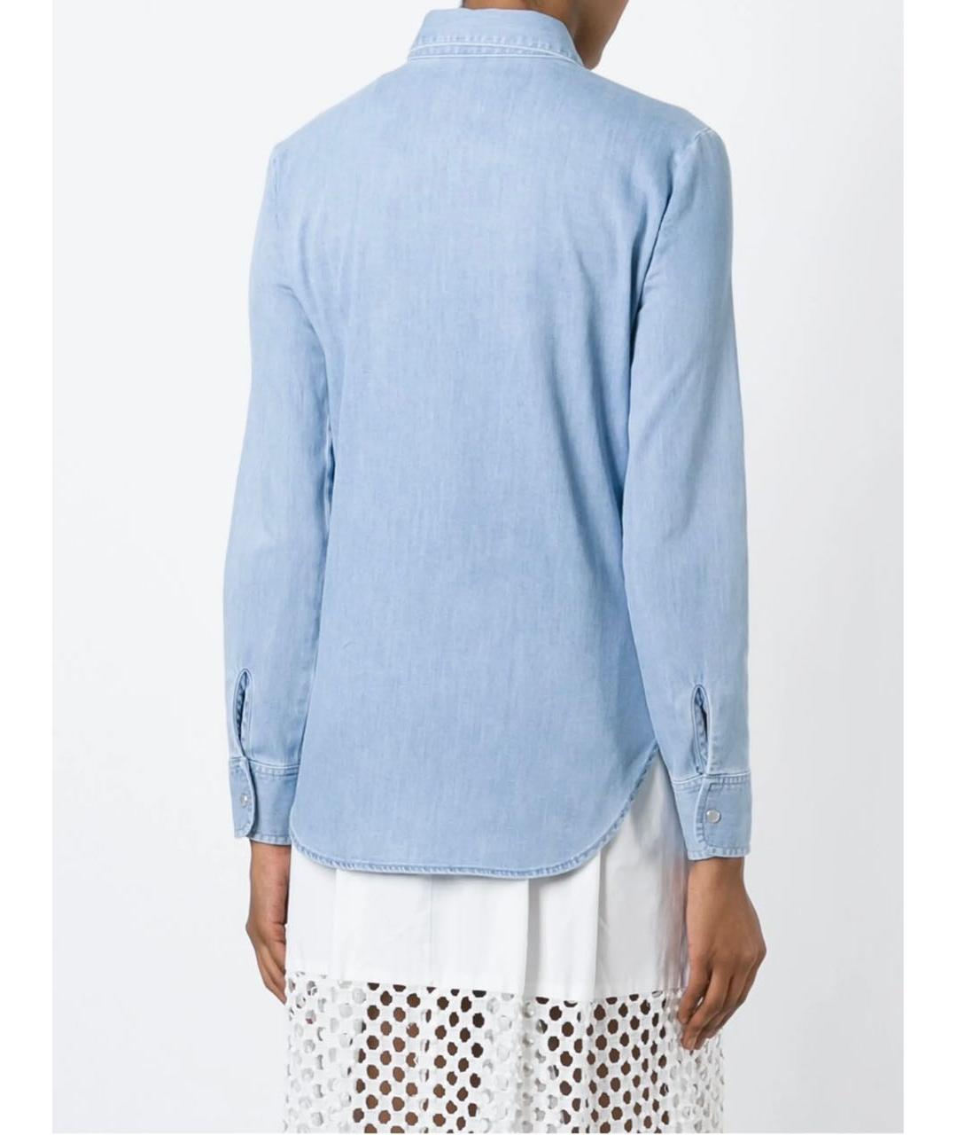 STELLA MCCARTNEY Голубая хлопко-эластановая рубашка, фото 3