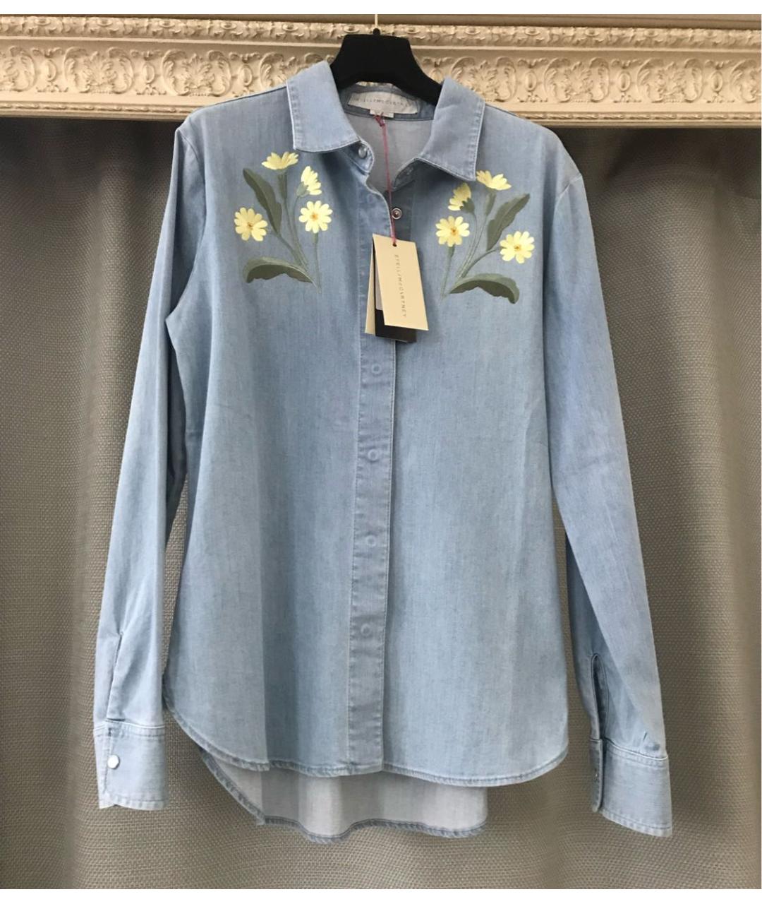 STELLA MCCARTNEY Голубая хлопко-эластановая рубашка, фото 7