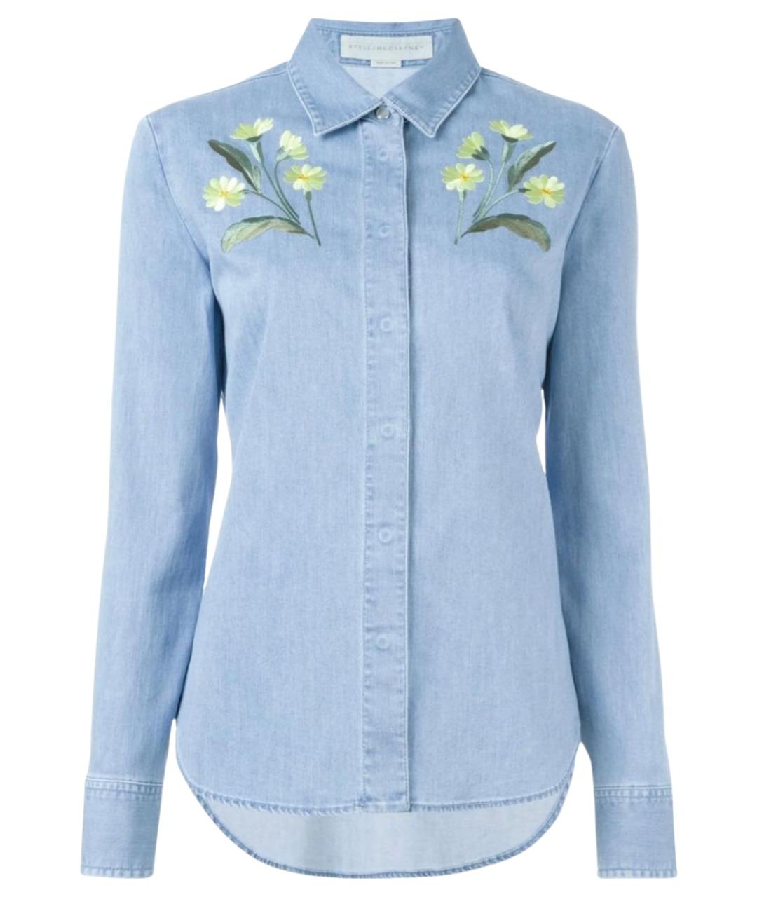 STELLA MCCARTNEY Голубая хлопко-эластановая рубашка, фото 1